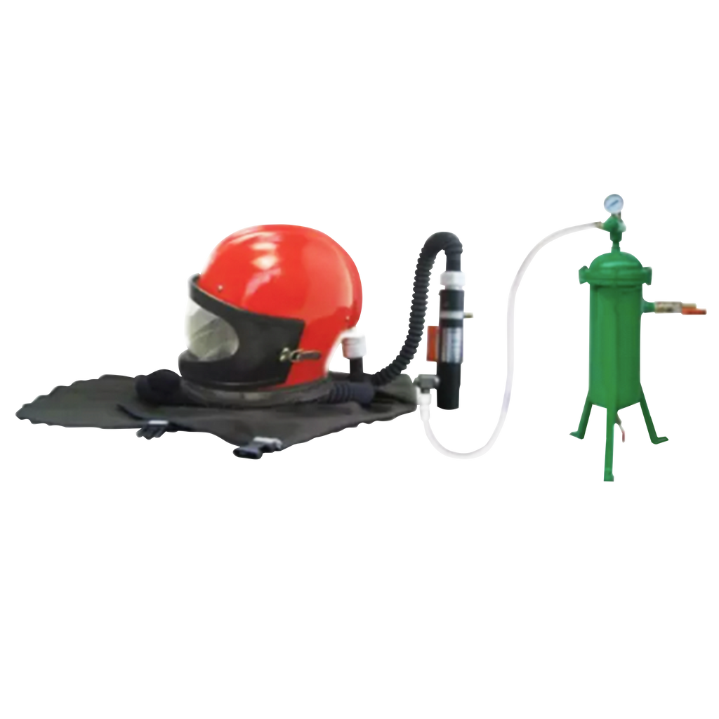 Sandblasting Helmet and Breathing Air Filter Complete System