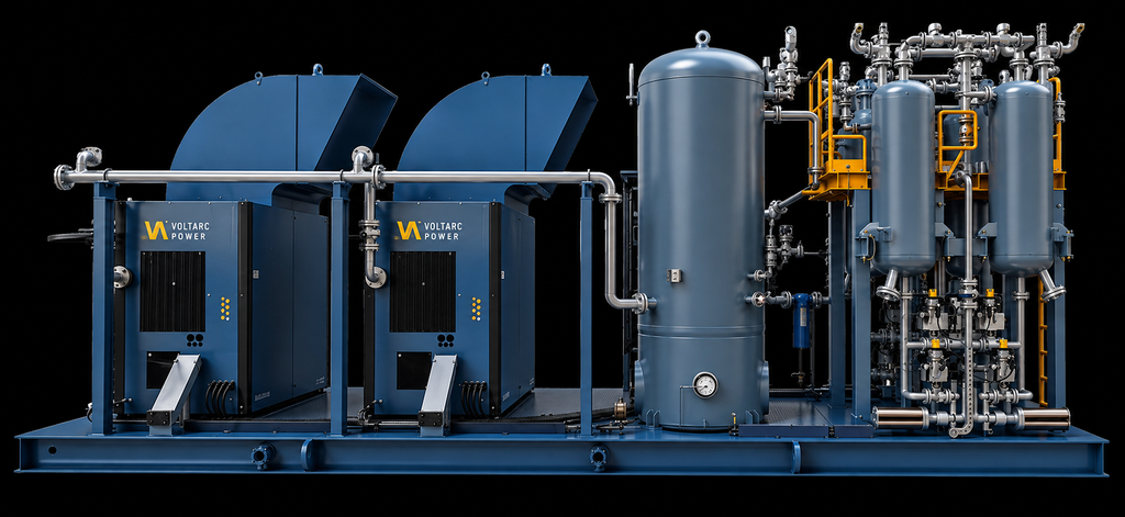 200 HP Oil Free Rotary Screw Compressor with Refrigerated / Regenerative Dryers