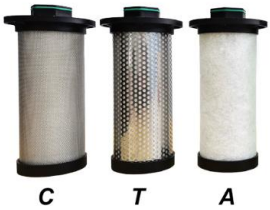 C+T+A grade precision air filters (Set of 3 for 7.5 HP rotary screw air compressors)