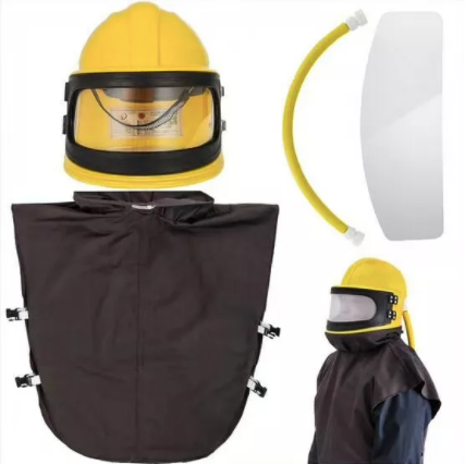 Sandblasting Helmet and Breathing Air Filter Complete System