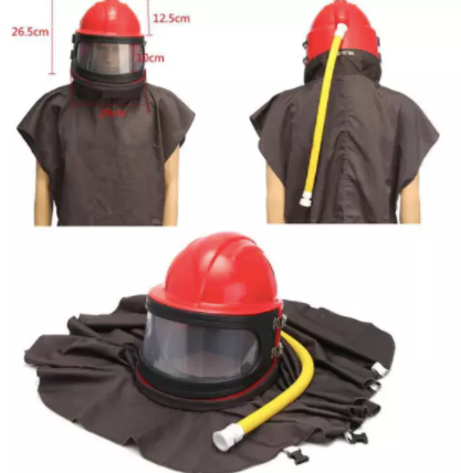 Sandblasting Helmet and Breathing Air Filter Complete System